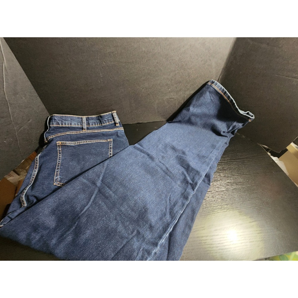 Banana Republic‎ Mens Dark Wash Blue Stretch Denim Jeans 40x33 Straight Leg